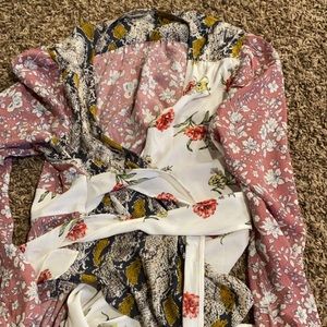 Worn once buckle wrap top size medium